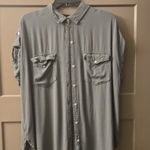 Aerie Green Button Up Shirt